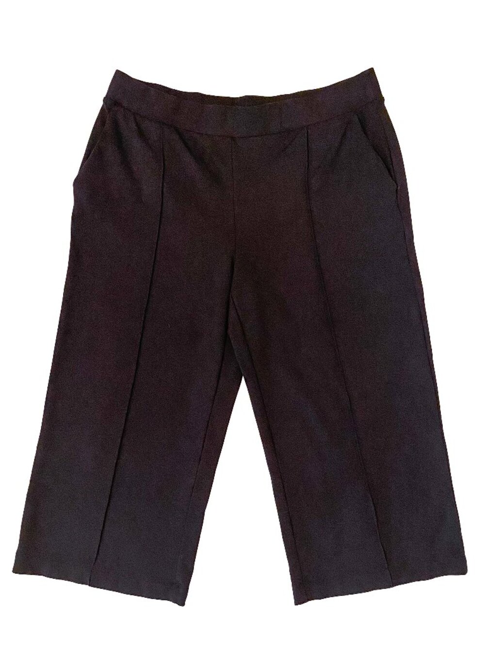 J JASON WU The Jason Ponte Pants Cropped Wide-Leg Knit Trousers Sz L Minimalist